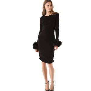 Alice + Olivia Alesia Fur Cuff Sweater Dress XS